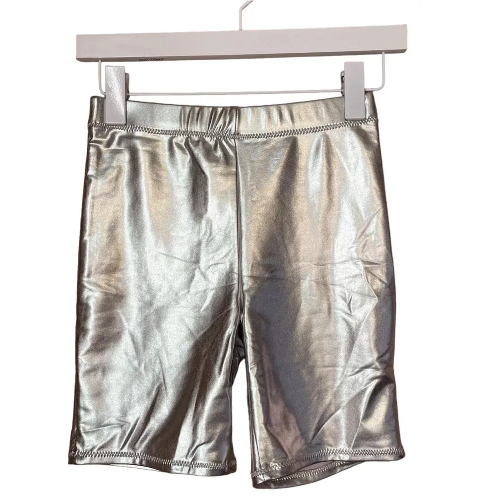 SKIMS Metallic Swim Mid Waist Short/Bottoms Nickel Sporty Celeb Style |NEW/NWT🩶